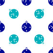 © Kostiantyn - Blue Clock icon isolated seamless pattern on white background. Time symbol. Vector Illustration