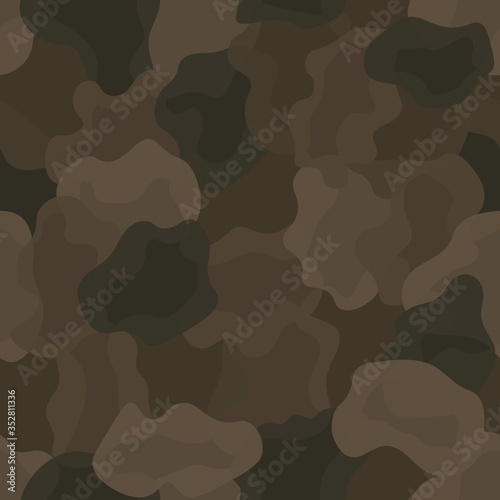 Fotomural Brown color style abstract geometric fashion camouflage seamless pattern