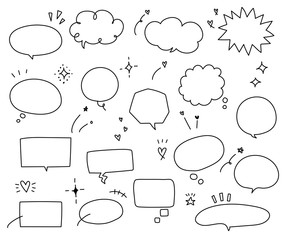 Wall Mural - シンプルでおしゃれな手書きの吹き出し／イラスト／ふきだし