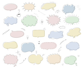 Wall Mural - シンプルでおしゃれな手書きの吹き出し／イラスト／ふきだし
