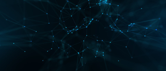 abstract futuristic - technology with polygonal shapes on dark blue background. design digital techn