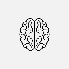 Brain line icon. Memory and psychology, intellect symbol. logo. Outline design editable stroke. For yuor design. Stock - Vector illustration.