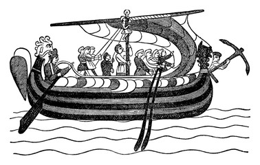 Wall Mural - bayeux tapestry, vintage illustration.