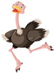 Sticker - Cute ostrich cartoon character