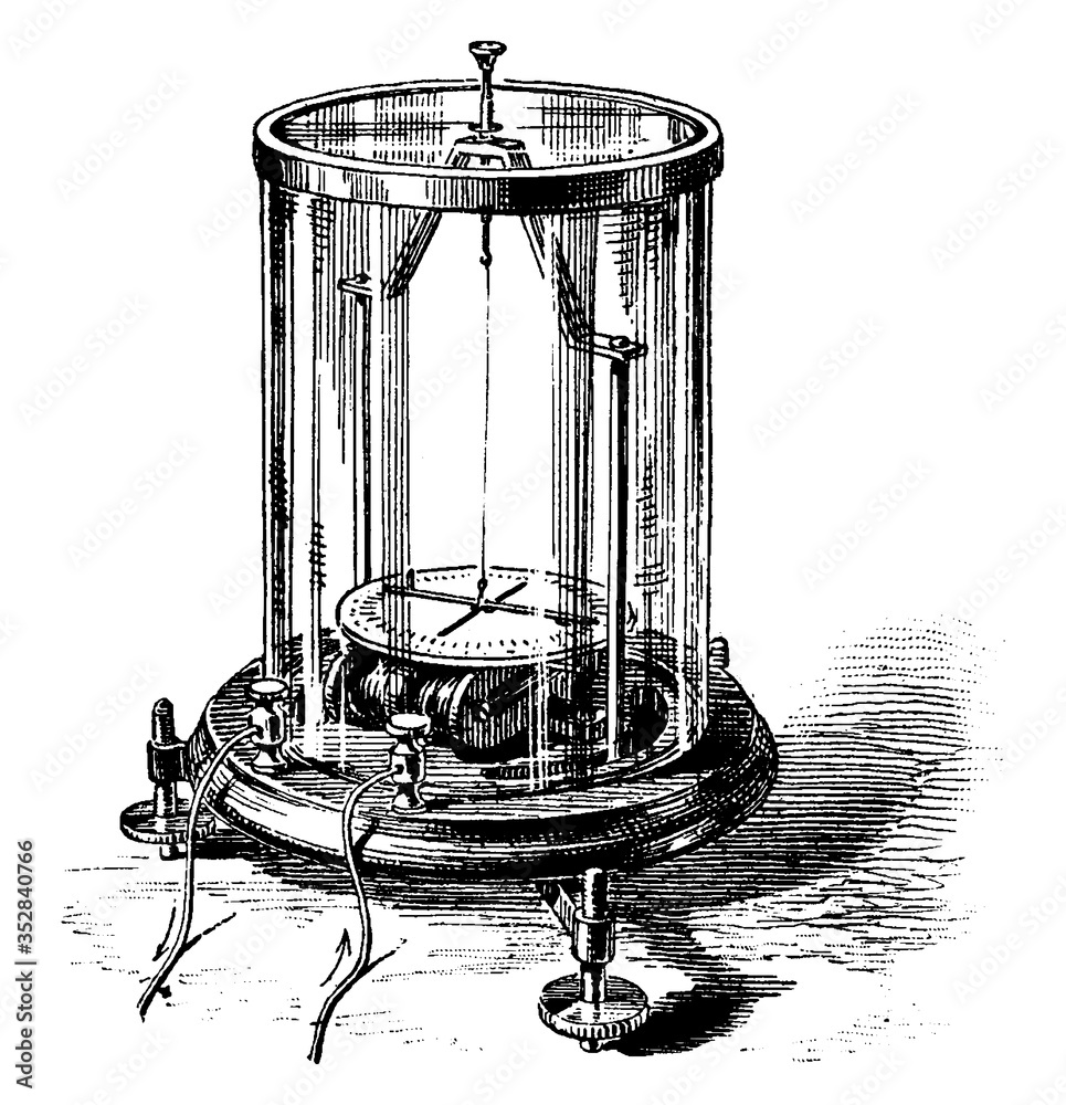 Astatic Galvanometer, vintage illustration. Stock Vector | Adobe Stock