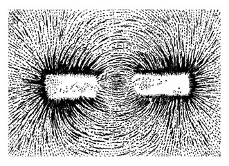 Wall Mural - magnetic poles, vintage illustration.