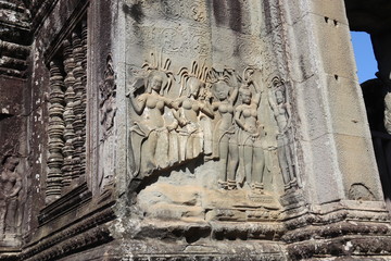 Poster - Fresque du temple de Angkor Wat, Cambodge