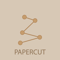 Poster - Connected points papercut icon. Simple glyph, flat vector of web icons for ui and ux, website or mobile application