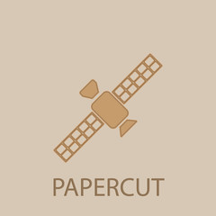 Poster - Satellite papercut icon. Simple glyph, flat vector of web icons for ui and ux, website or mobile application