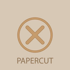 Poster - Multiplication symbol papercut icon. Simple glyph, flat vector of web icons for ui and ux, website or mobile application