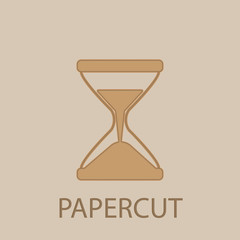 Poster - Hourglass papercut icon. Simple glyph, flat vector of web icons for ui and ux, website or mobile application