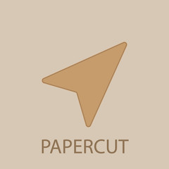 Poster - Cursor papercut icon. Simple glyph, flat vector of web icons for ui and ux, website or mobile application