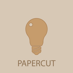 Poster - Bulb papercut icon. Simple glyph, flat vector of web icons for ui and ux, website or mobile application