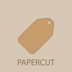 Poster - Tag papercut icon. Simple glyph, flat vector of web icons for ui and ux, website or mobile application