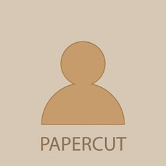 Poster - Human papercut icon. Simple glyph, flat vector of web icons for ui and ux, website or mobile application
