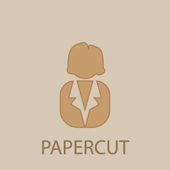 Poster - Businesswoman papercut icon. Simple glyph, flat vector of web icons for ui and ux, website or mobile application