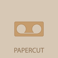 Poster - Write character papercut icon. Simple glyph, flat vector of web icons for ui and ux, website or mobile application