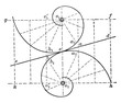 Rolling of Logarithmic Spirals, vintage illustration.