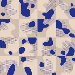 Wall Mural - elegant blue and baige geometric pattern