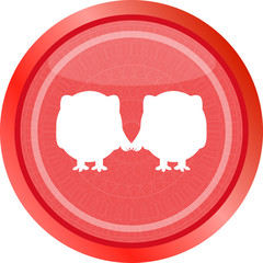 Poster - Glossy isolated website and internet web icon with owl symbol