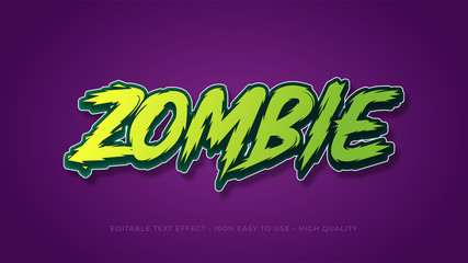 Wall Mural - zombie editable text effect