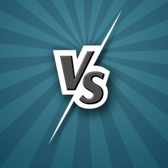 Versus VS logo icon Letter vs on a blue background of line rays Blank template background for team competition battle versus vs logo icon symbol Sports theme design of fight game contest Vector letter