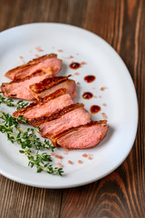 Canvas Print - Slices of duck breast