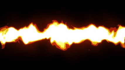 Poster - Comic Manga Fire Fx Dynamic Action Patterns/ 4k animation of a comic cartoon 2d fire and flames effect with posterized burning waves patterns
