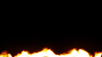 Poster - Comic Manga Fire Fx Dynamic Action Patterns/ 4k animation of a comic cartoon 2d fire and flames effect with posterized burning waves patterns