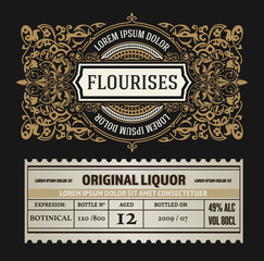Wall Mural - Vintage Gin label. Vector layered