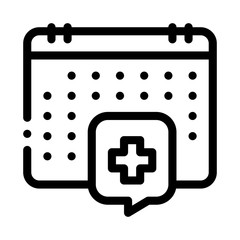 Sticker - hospital visit calendar icon vector. hospital visit calendar sign. isolated contour symbol illustrat