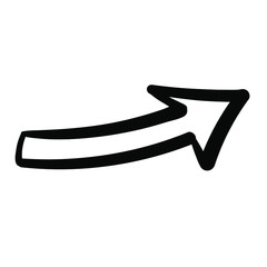 Poster - Arrow. Doodle style and black color. Hand drawn. Black icon isolated on white background. Vector EPS 10. Abstract elements for business infographic. Navigation symbol system. Direction indicator. Link