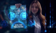 © photon_photo - Business, Technology, Internet and network concept. Young businessman working on a virtual screen of the future and sees the inscription: Online training