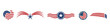 Set USA icons red white and blue stars and stripes logo vector