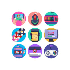 Gaming online video-games games console gamer Icons