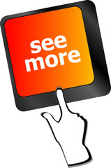Fototapete - computer keyboard with see more keypad, search concept