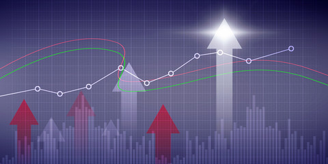 Poster - 2d rendering Stock market online business concept. business Graph 