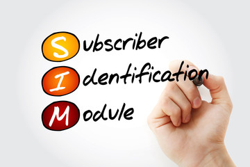 Poster - SIM - Subscriber Identification Module acronym, technology concept background