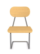 School Chair On White Background. Isolated 3D Illustration