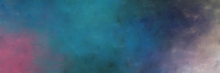 Poster - beautiful vintage abstract painted background with teal blue, rosy brown and old lavender colors and space for text or image. can be used as horizontal background texture