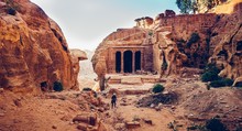 Beautiful Shot Of The Garden Temple In Petra, Jordan