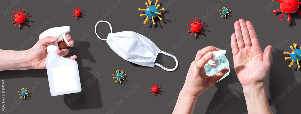 Prevent virus and germs - healthcare and hygiene concept - obrazy, fototapety, plakaty 