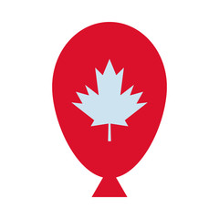 Sticker - maple leaf canadian in balloon helium