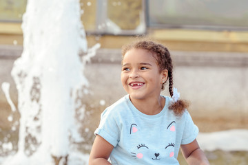 Russia, Moscow, 2019 August 31 -Portrait of a lovely little girl.