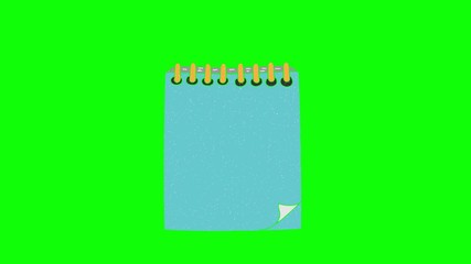 Poster - notebook hand drawn animation green screen. explanatory icons for video editing