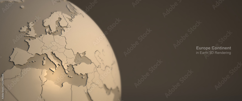 Obraz na płótnie 3d rendering continent in earth. earth rendering graphic background.  w salonie