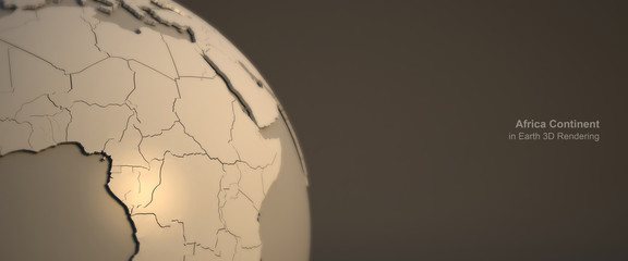 3d rendering continent in earth. earth rendering graphic background. africa countries map.