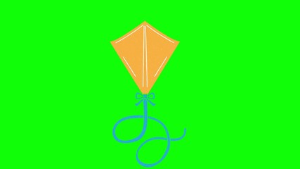 Poster - kite hand drawn animation green screen. explanatory icons for video editing
