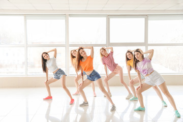 Poster - Beautiful young women dancing in studio