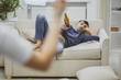 © Andrii - A wife found her husband drunk in the room.